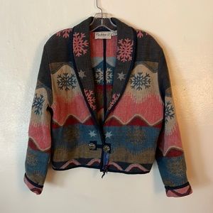 Vintage western blanket coat/ cropped blazer Size Small